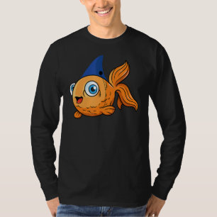Goldfish with shark fin - motivation fishing fish T-Shirt
