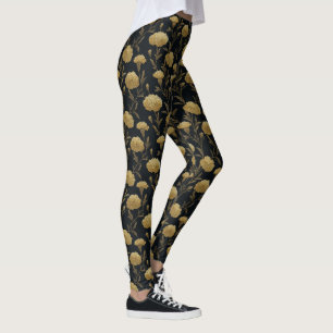 GoldFitness Fashion Carnation Floral Anniversary  Leggings