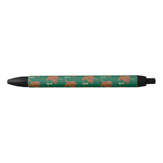 Goldie Golden Doodle Green Black Ink Pen