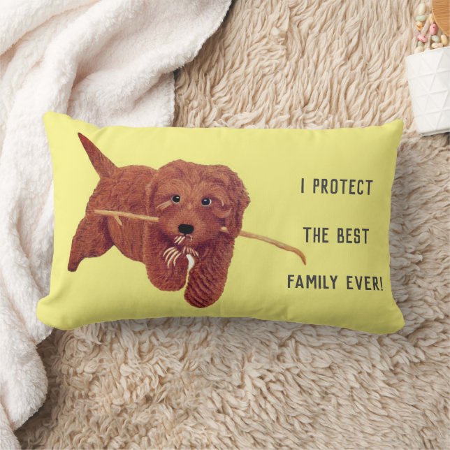 Goldie Golden Doodle Throw Pillow (Blanket)
