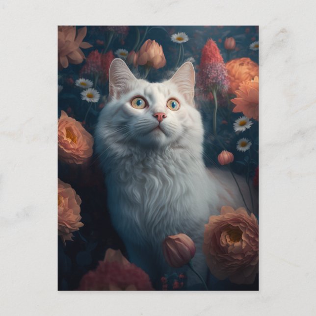 Goldie the Turkish Angora Cat Postcard (Front)