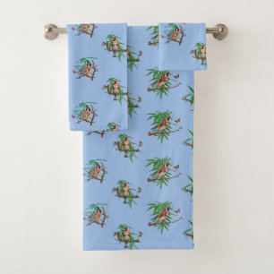 Goldies Frenzy Bathroom Towels (Blue)