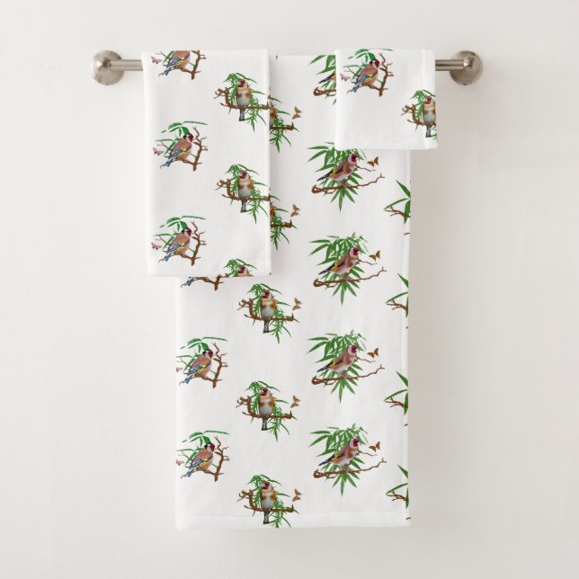 Goldies Frenzy Bathroom Towels (White) (Insitu)