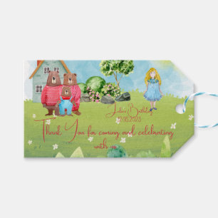 Goldilocks and The Three Bears Birthday Thank You Gift Tags