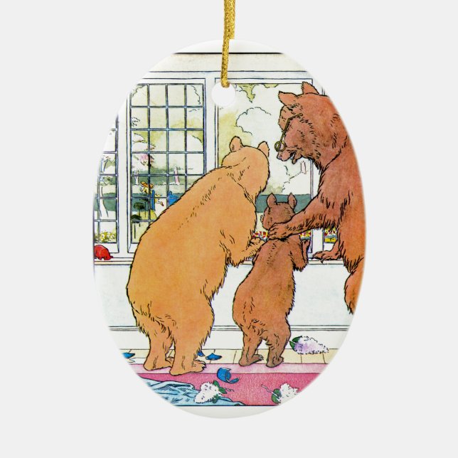 Goldilocks and The Three Bears Ceramic Tree Decoration (Front)