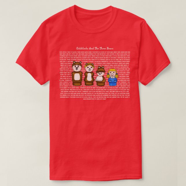 Goldilocks and The Three Bears Story T-Shirt (Design Front)