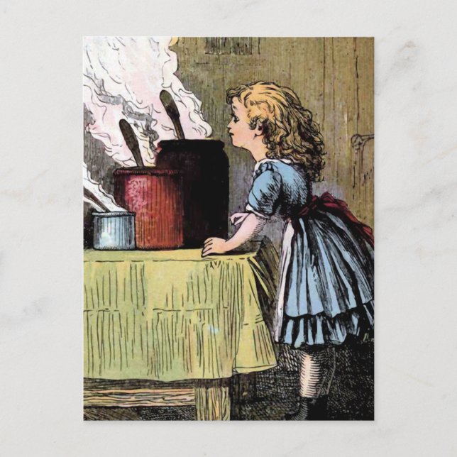 Goldilocks Finds the Food Vintage Illustration Postcard (Front)