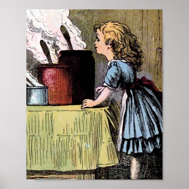 Goldilocks Finds the Food Vintage Illustration Poster (Front)