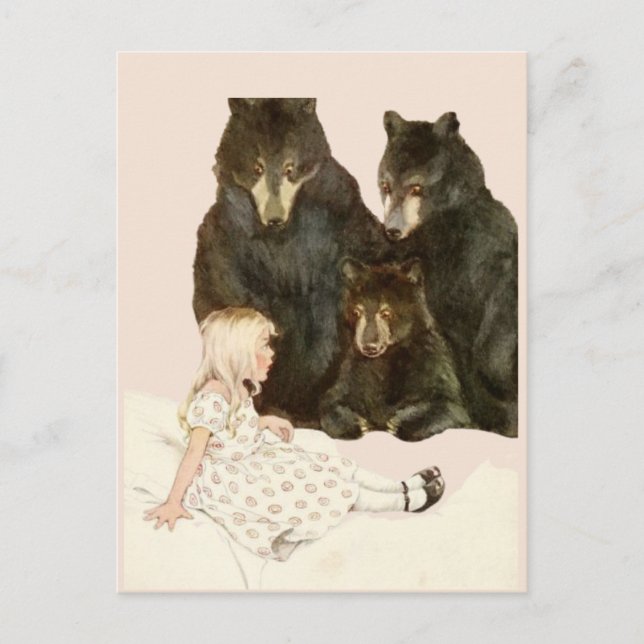 Goldilocks & the 3 Bears Vintage Illustrations  Postcard (Front)