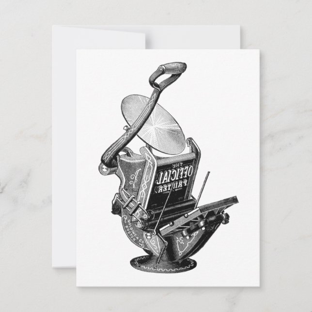 Golding letterpress printing press greeting card (Front)