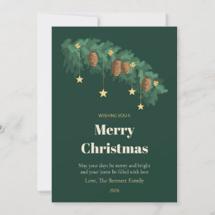Goldleaf Firbranch Family Christmas Card