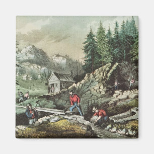 Goldmining in California, 1871 Magnet