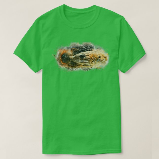 Goldsaum cichlid Aequdens rivulatus T-Shirt (Design Front)