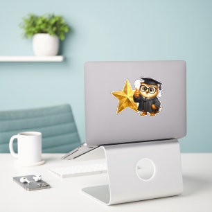 Goldstar achievement vinyl laptop sticker product