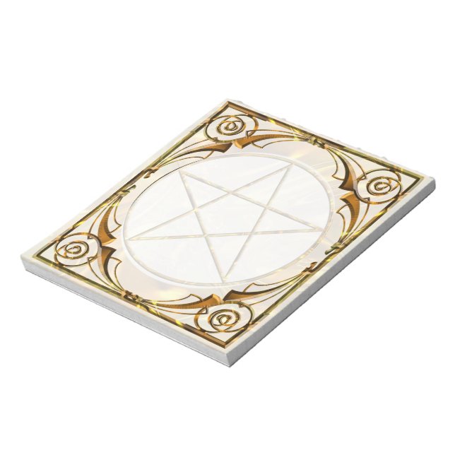 Goldtone Pentacle Notepad (Rotated)
