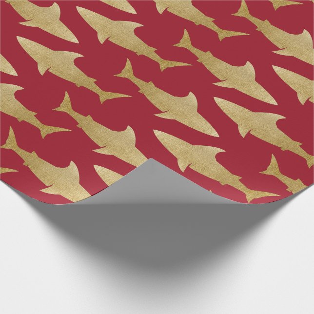 Goldtone Shark Wrapping Paper (Corner)