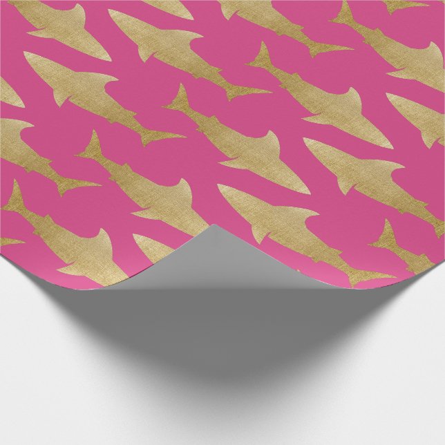 Goldtone Shark Wrapping Paper (Corner)