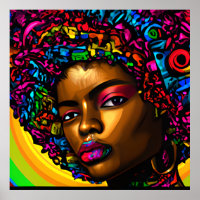 Goldy Queen Rainbow Cute Hair Black Melanin Afro