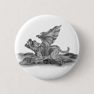 Golem Gargoyle 6 Cm Round Badge