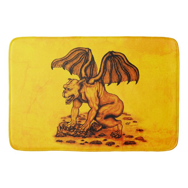 Golem Gargoyle Bath Mat (Front)