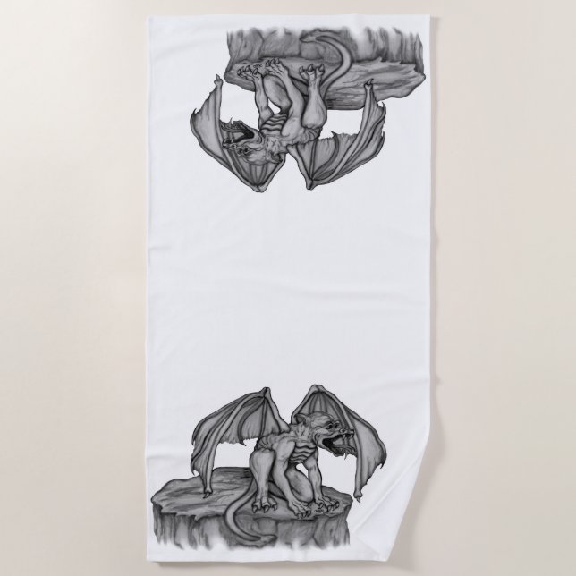 Golem Gargoyle Beach Towel (Front)