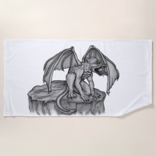 Golem Gargoyle Beach Towel