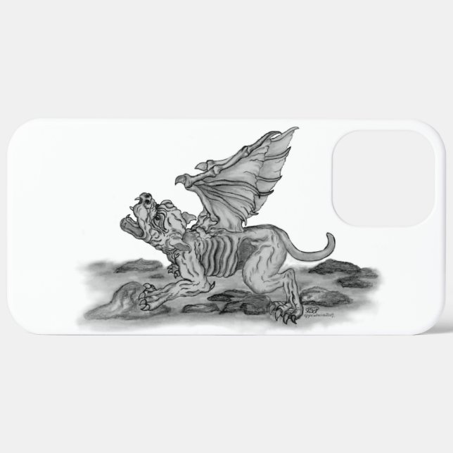 Golem Gargoyle black and white Design Case-Mate iPhone Case (Back (Horizontal))