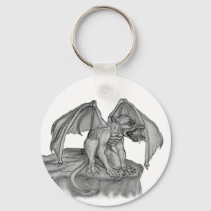 GOLEM - Gargoyle black-and-white Design Key Ring