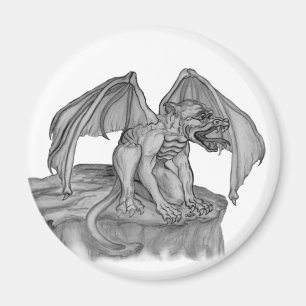 GOLEM - Gargoyle black-and-white Design Magnet