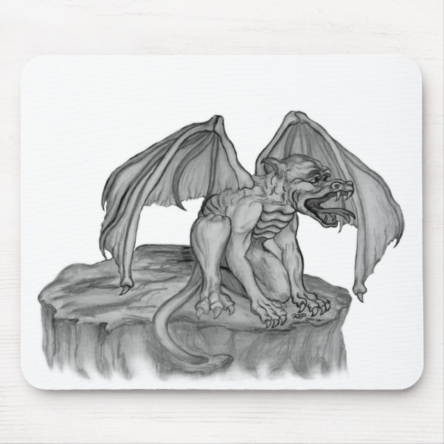 GOLEM - Gargoyle black-and-white Design Mouse Pad (Front)