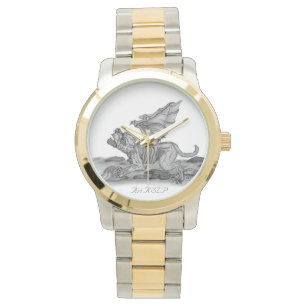 Golem Gargoyle, Black and white design Watch
