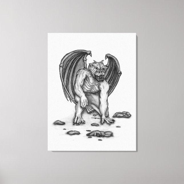 Golem Gargoyle Canvas Print (Front)