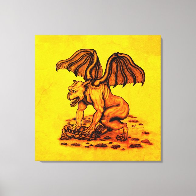 Golem Gargoyle Canvas Print (Front)
