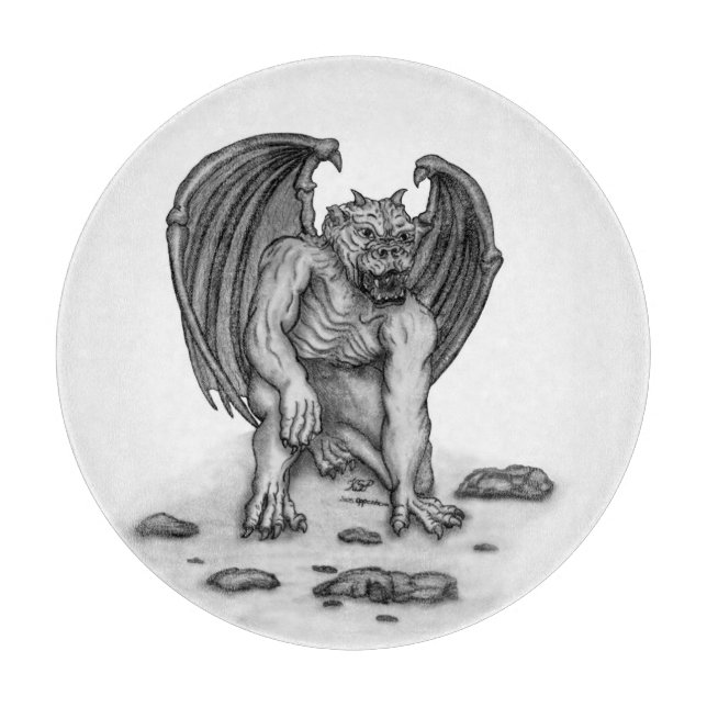 Golem Gargoyle Cutting Board (Front)