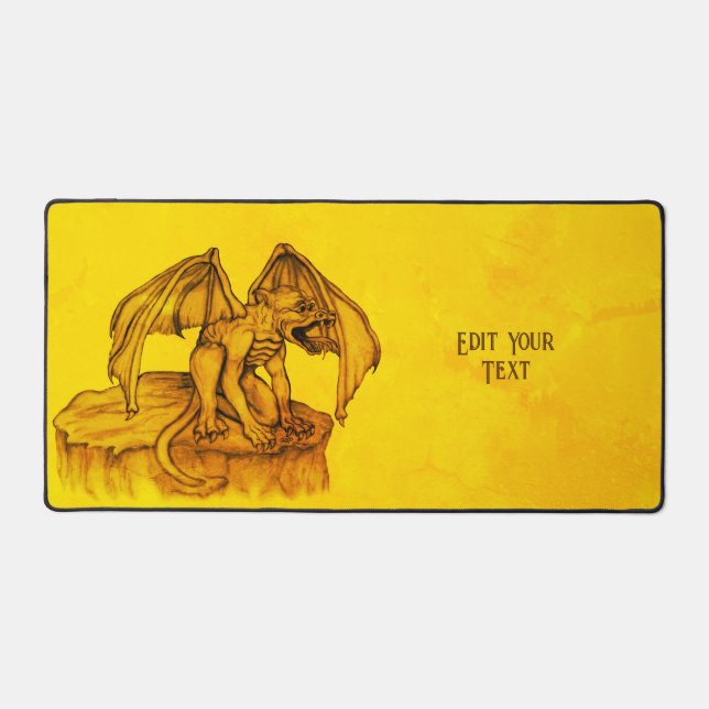 Golem Gargoyle Desk Mat (Front)