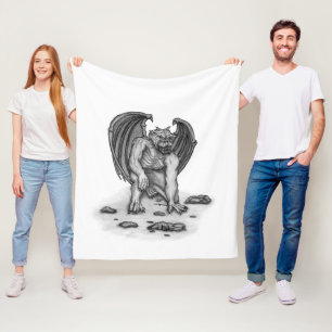 Golem Gargoyle Fleece Blanket