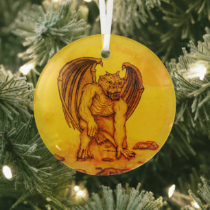 Golem Gargoyle Glass Tree Decoration