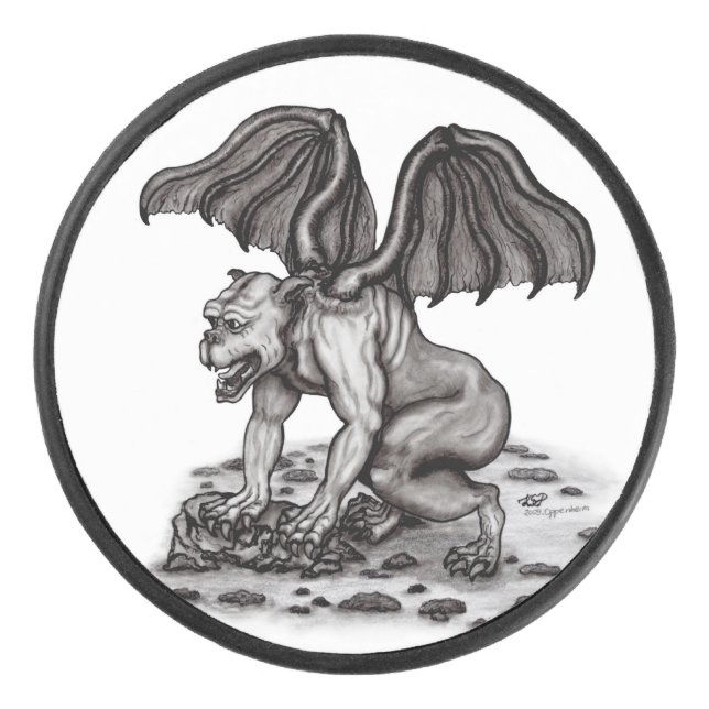 Golem Gargoyle Hockey Puck (Front)