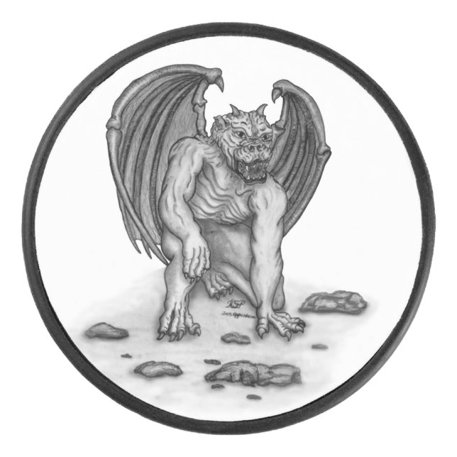 Golem Gargoyle Hockey Puck (Front)