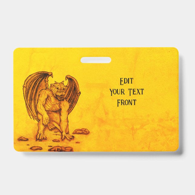 Golem Gargoyle ID Badge (Front)