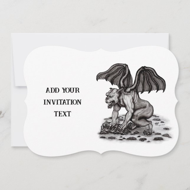 Golem Gargoyle Invitation (Front)