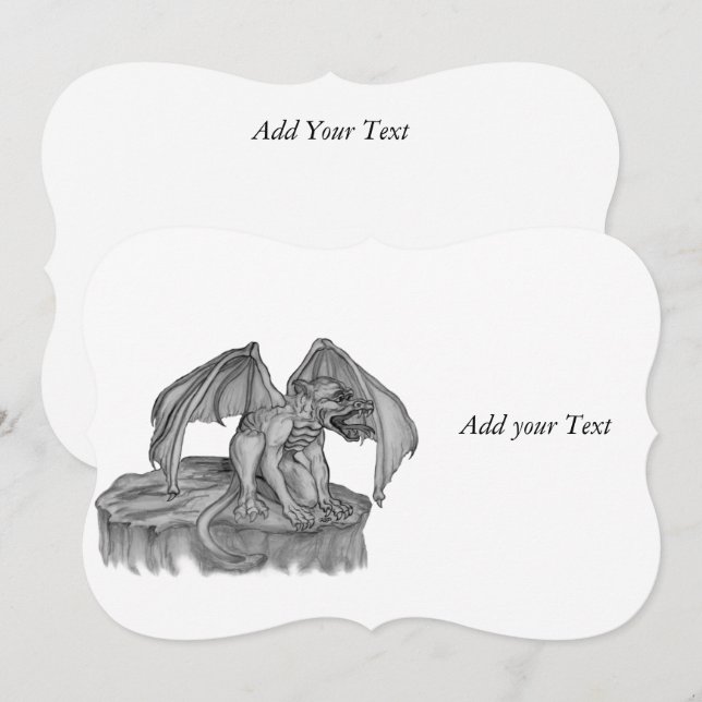 Golem Gargoyle Invitation (Front/Back)
