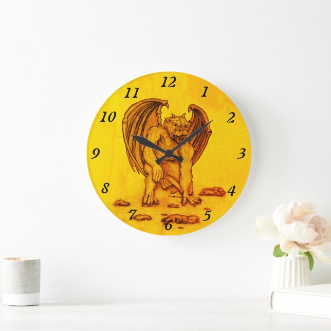 Golem Gargoyle Large Clock (Home)