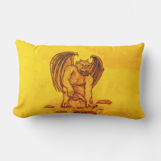 Golem Gargoyle Lumbar Cushion (Front)