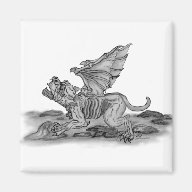 Golem Gargoyle Magnet (Front)