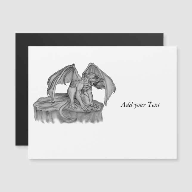 Golem Gargoyle Magnetic Invitation (Front/Back)