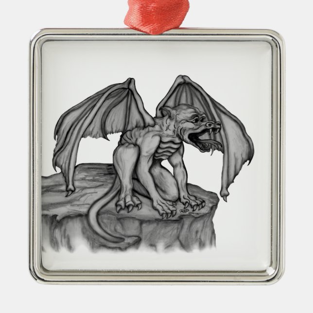 Golem Gargoyle Metal Tree Decoration (Front)