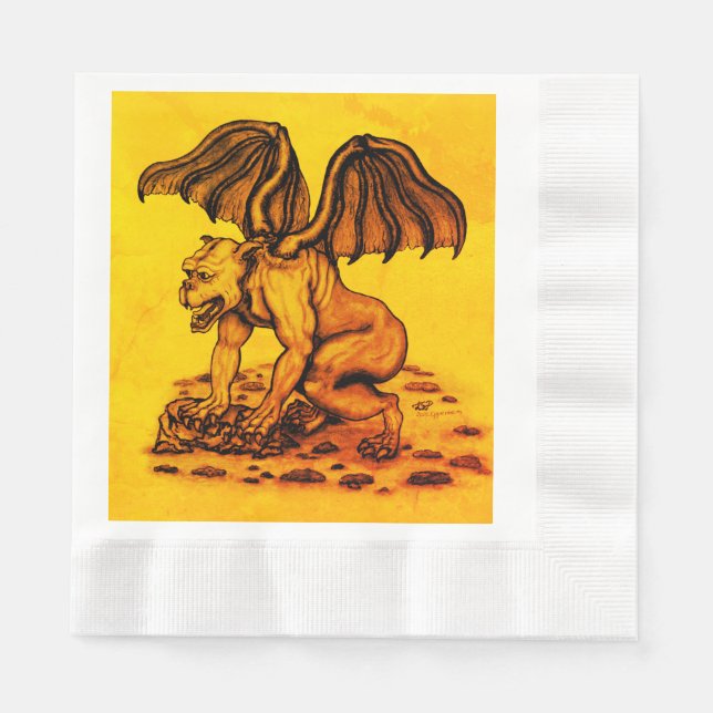 Golem Gargoyle Napkin (Front)
