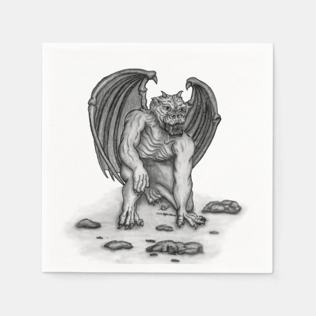 Golem Gargoyle Napkin (Front)