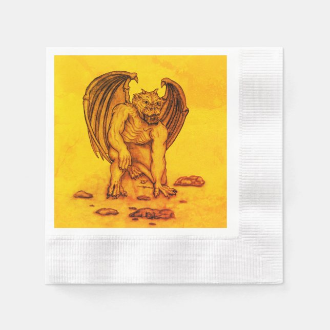 Golem Gargoyle Napkin (Front)